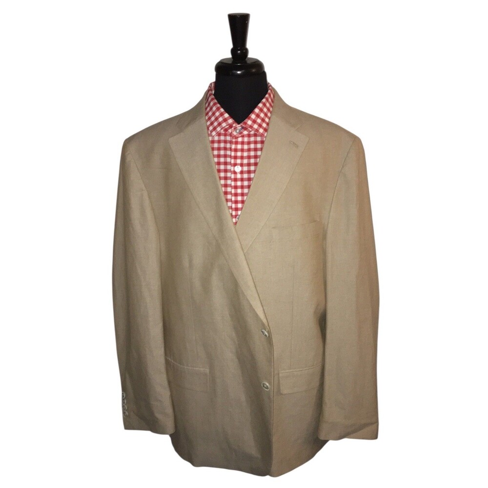 Hart Schaffner Marx Chicago Fit Soft Men Tan Wool  Sport Coat Blazer 52R